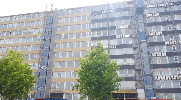 Temporary passenger lift for an inhabited renovation in Utrecht